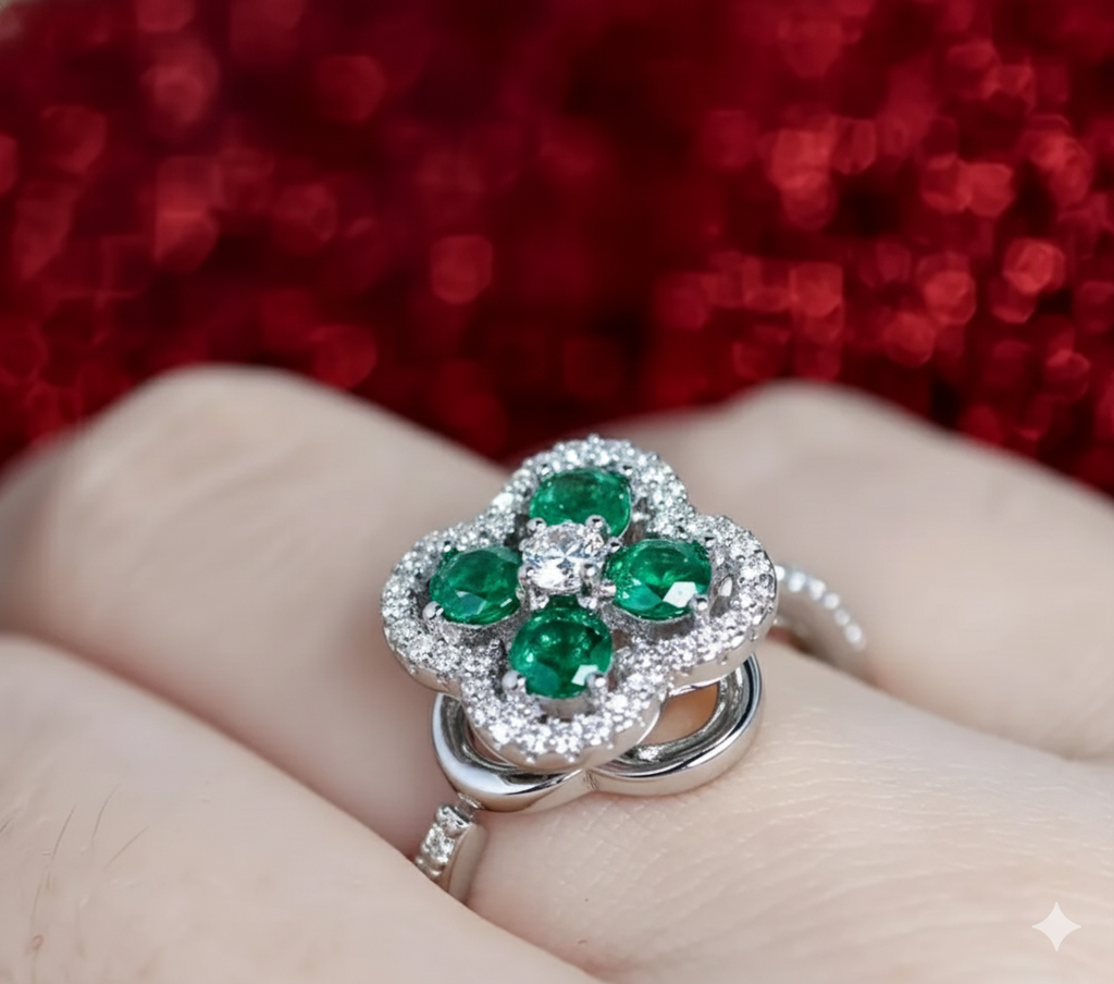 Anksiyete Önleyici Yeşil Taşlı Premium Yüzük (Ayarlanabilir Boyut)