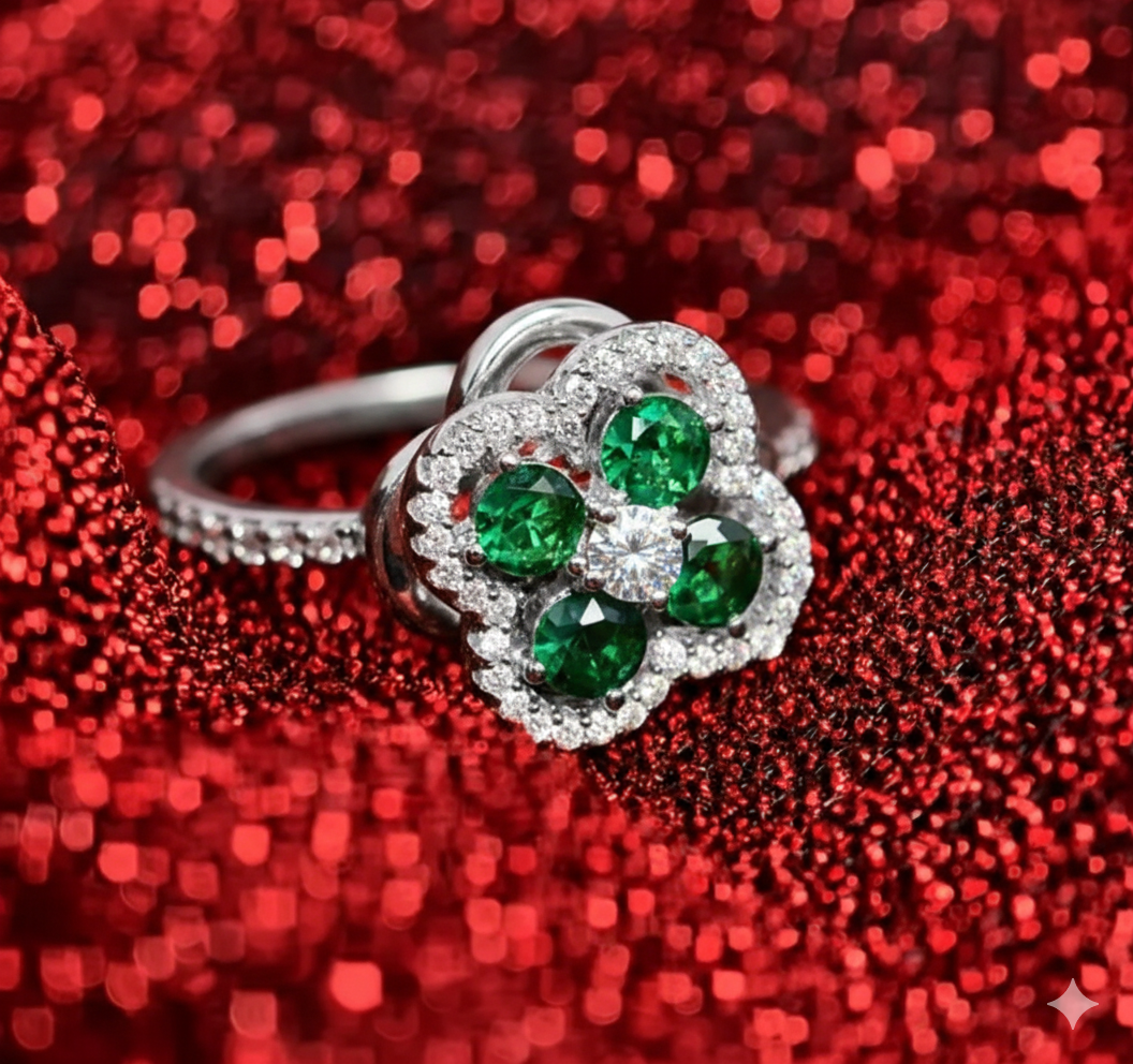 Anksiyete Önleyici Yeşil Taşlı Premium Yüzük (Ayarlanabilir Boyut)