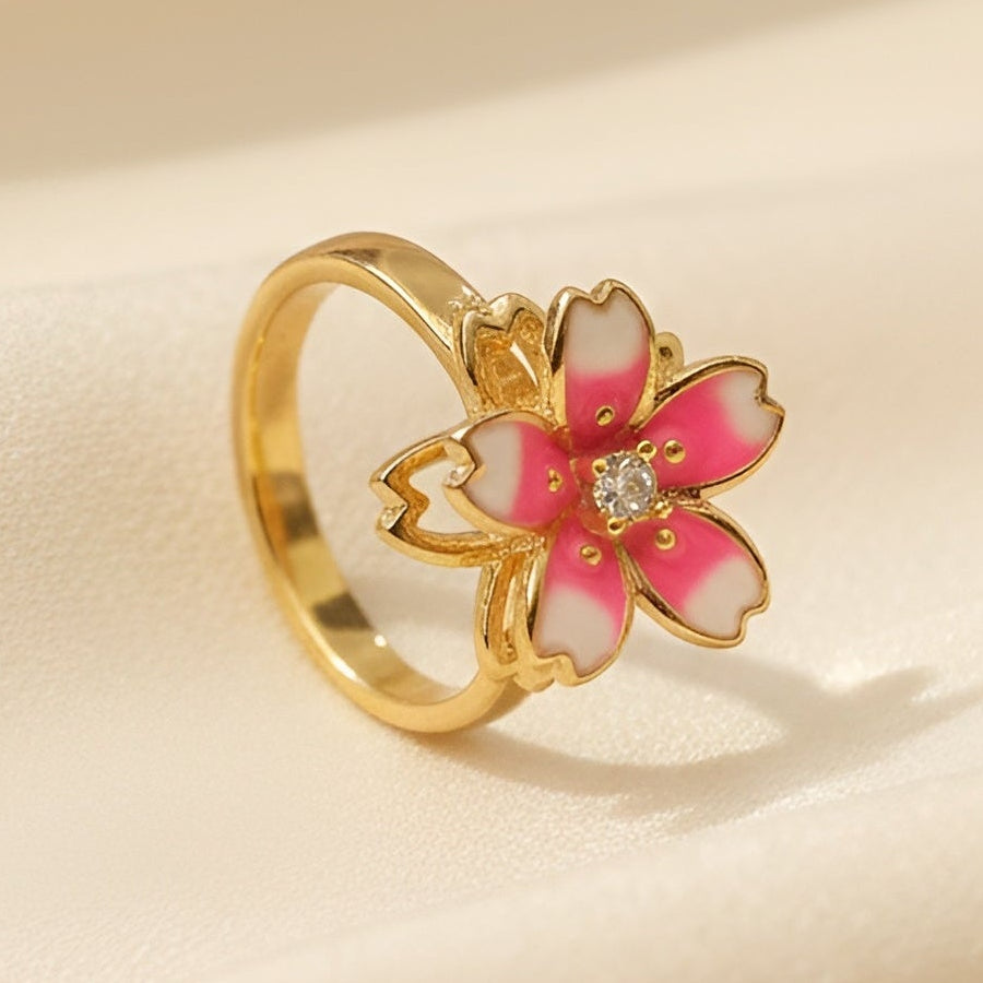 Anksiyete Önleyici Kiraz Çiçeği Yüzük (Ayarlanabilir Boyut)