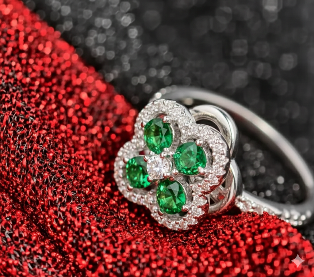 Anksiyete Önleyici Yeşil Taşlı Premium Yüzük (Ayarlanabilir Boyut)