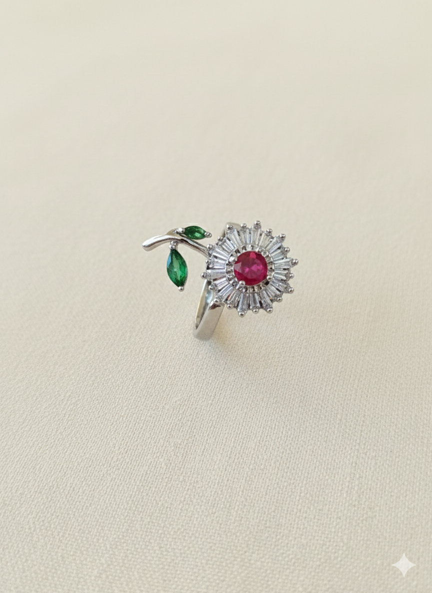 Anksiyete Önleyici Salkımlı Çiçek Yüzük (Ayarlanabilir Boyut)