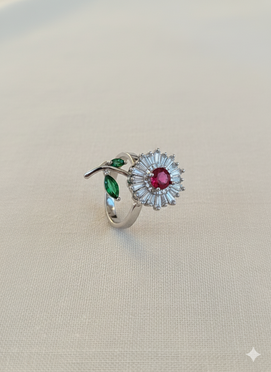 Anksiyete Önleyici Salkımlı Çiçek Yüzük (Ayarlanabilir Boyut)