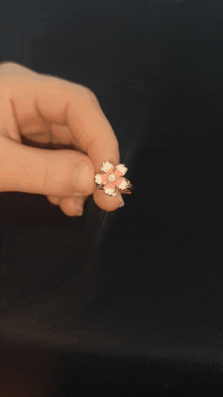 Anksiyete Önleyici Kiraz Çiçeği Yüzük (Ayarlanabilir Boyut)