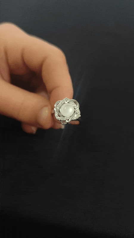 Anksiyete Önleyici Kalpli Taşlı Yüzük (Ayarlanabilir Boyut)